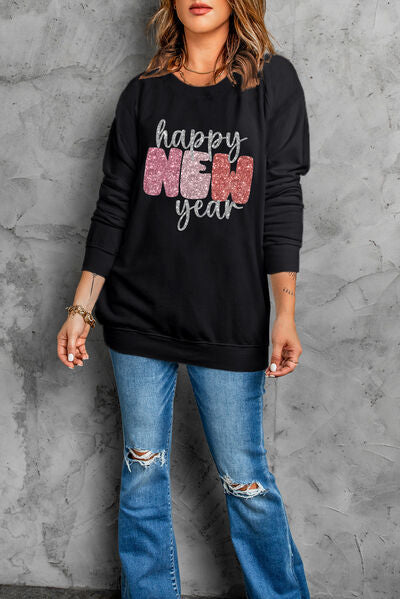 HAPPY NEW YEAR Round Neck Sweatshirt