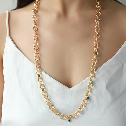 Alloy Iron Heart Shape Chain Necklace